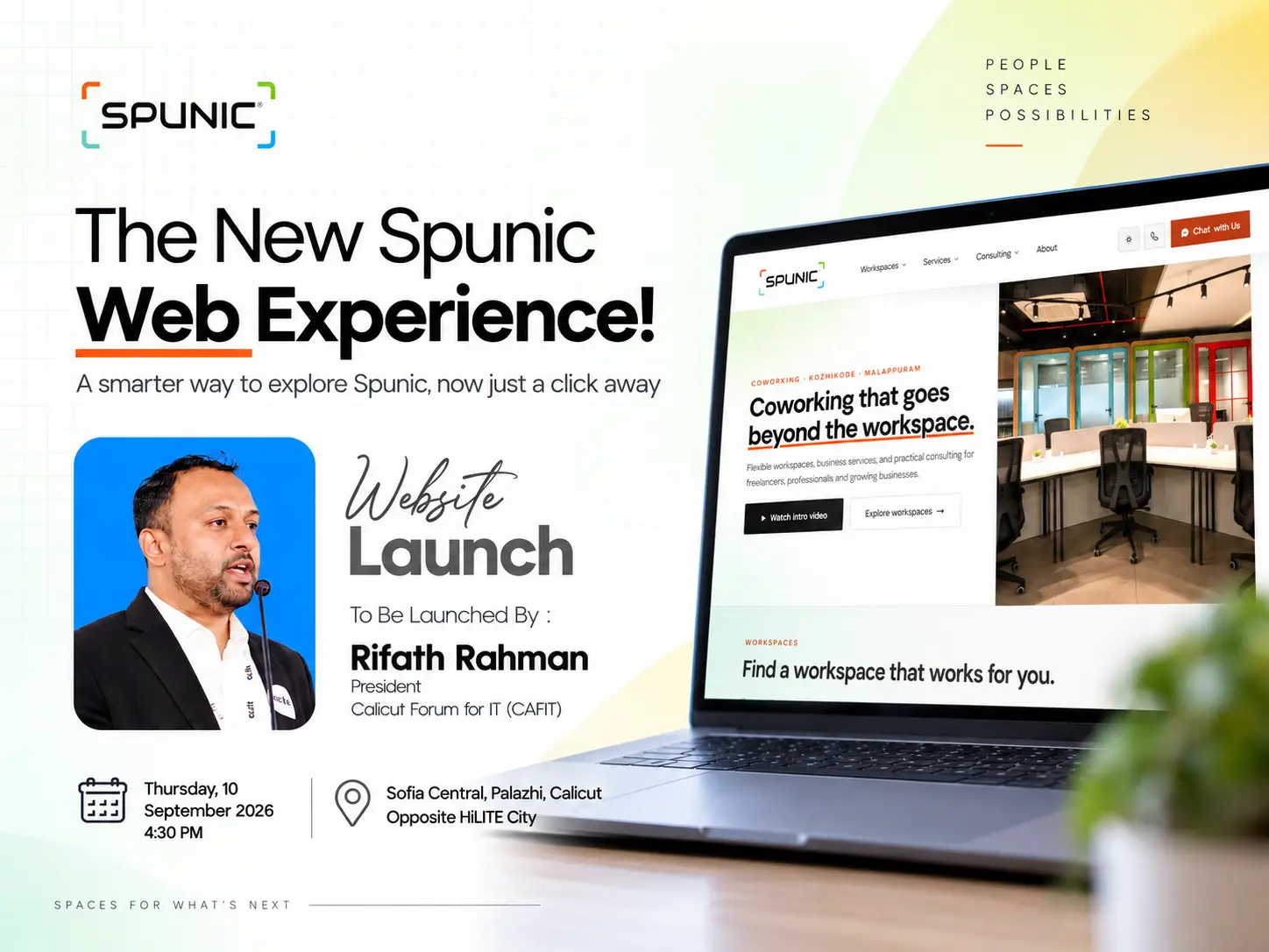 Invitation to the Spunic website launch with Rifath Rahman