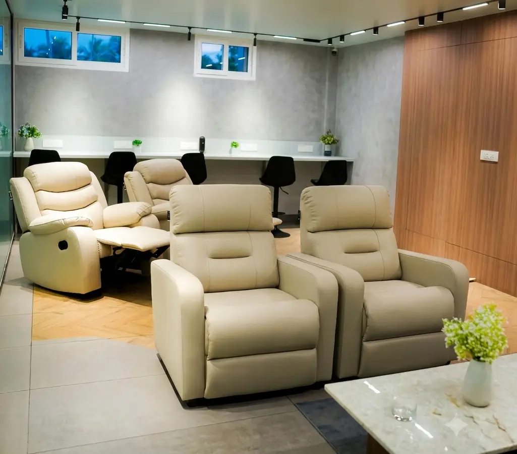 Lounge with recliners at Spunic Kondotty Malappuram