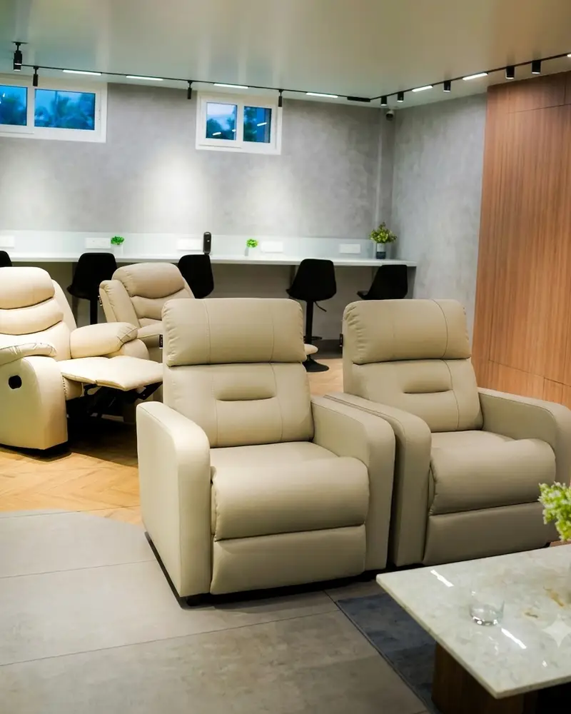 Lounge with recliners at Spunic Kondotty Malappuram